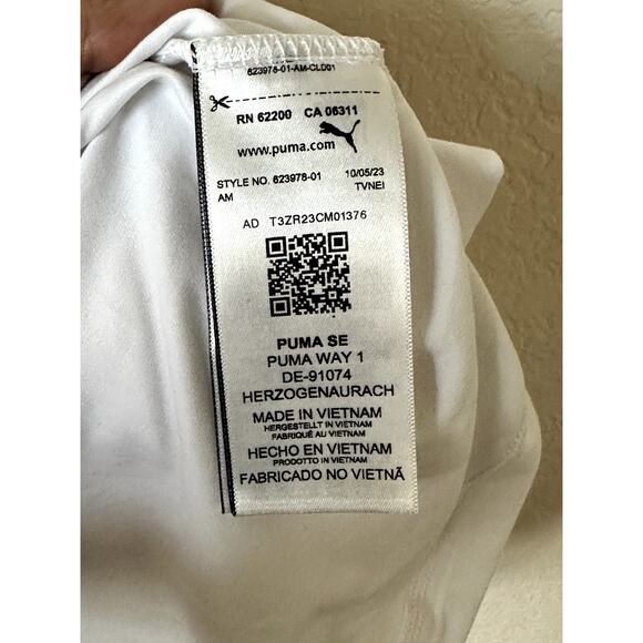 PUMA Volition V-Neck Tank Men’s XL White Blue Collar Red Accents - Picture 5 of 11